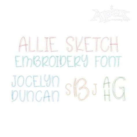 Allie Sketch Embroidery Font