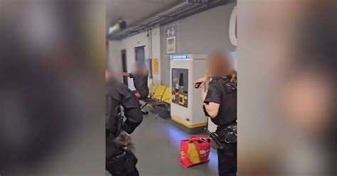 Brutal Footage Of Officer Kicking Man In Head At Manchester Airport