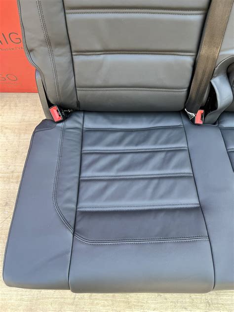 Bench Rear Triple Seat VW T5 T6 Titan Black Leather Multivan Caravelle