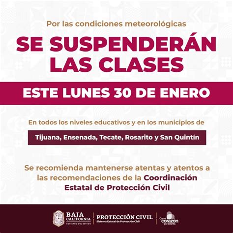 Suspenden clases en Tijuana Rosarito Ensenada Tecate y San Quintín