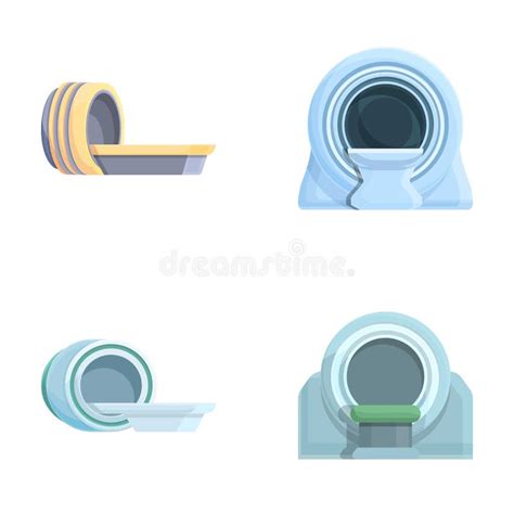 Computed Tomography Icons Set Cartoon Vector Hospital And Medical