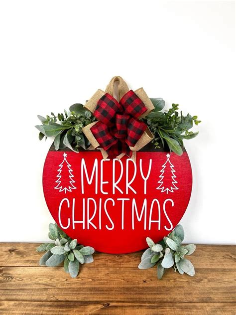 Christmas Door Hanger Christmas Wreath Christmas Decor Merry Christmas