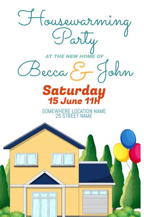 House Warming Party Green Design Template Postermywall