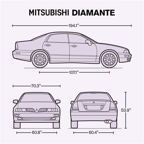 2003 Mitsubishi Diamante Car Blueprint 35975548 Vector Art At Vecteezy