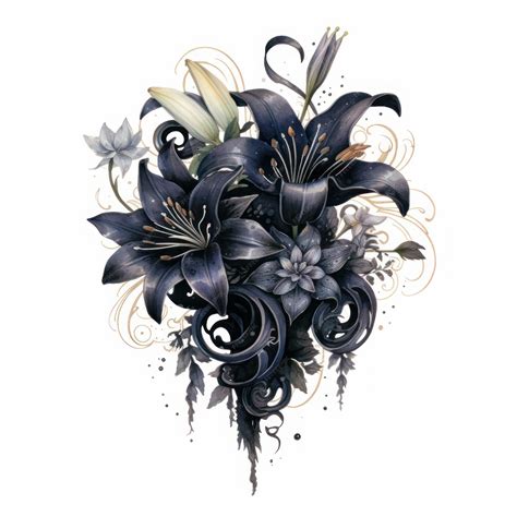 Premium Photo | Beautiful bouquet of black lilies on a white background