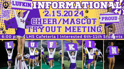 Cheer/Mascot Informational Tryout Meeting | Lufkin High School