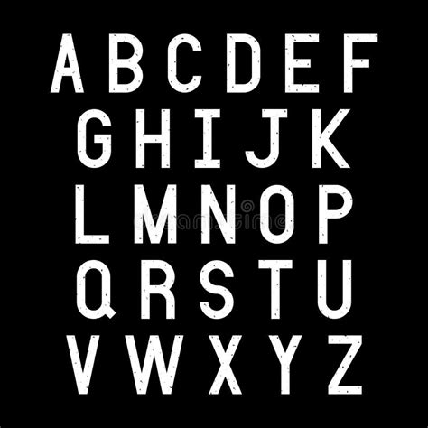 White Alphabet Letters on Black Background Stock Vector - Illustration