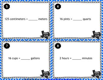 Teks Task Cards Measurement Conversions By Educational Emporium