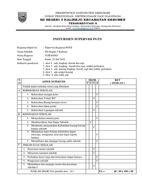 30 5 Dokumen Penilaian Kinerja Tenaga Kependidikan Berupa Format Penilaian Kinerja Pdf