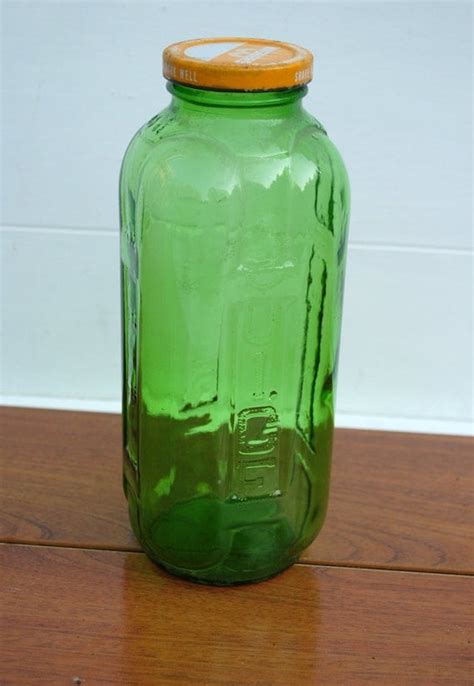 Vintage Green Prune Juice Bottle