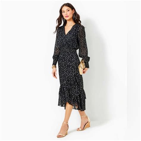 Lilly Pulitzer Dresses Lilly Pulitzer Cristiana Midi Dress Black