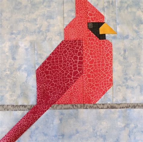 Cardinal Quilt Block Pdf Pattern Etsy