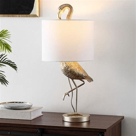 Aaliyah 25in Champaign Gold Resin Table Lamp With White Linen Shade