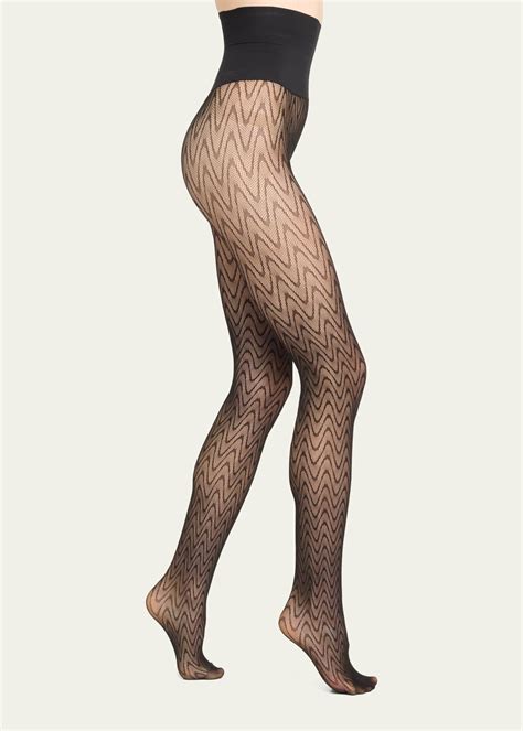 Commando Sheer Stretch Wavy Net Tights Bergdorf Goodman