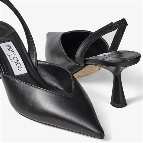 Maryanne Sling Back 65 黑色牛皮革露跟高跟鞋 新品系列 Jimmy Choo