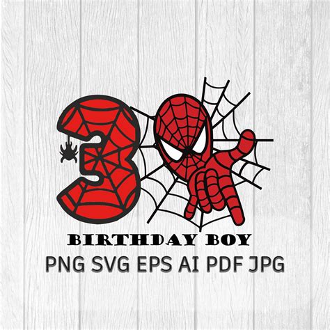 Spiderman Rd Birthday Digital File Svg Png Happy Birthday Etsy