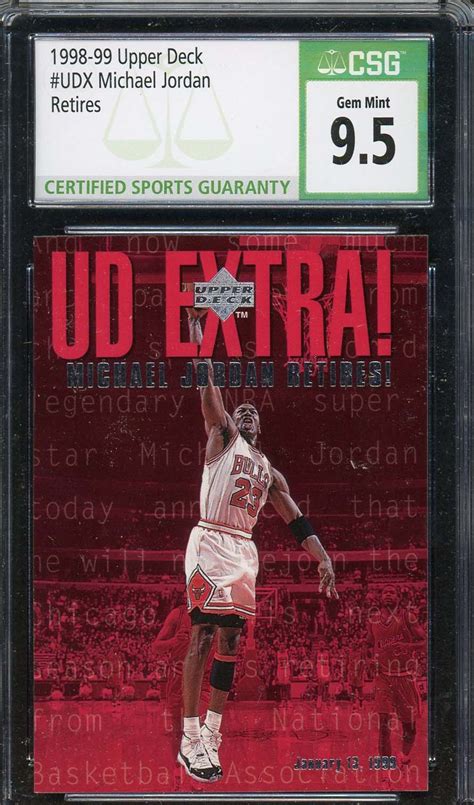 Michael Jordan Upper Deck Retires Basketball Card Udx Graded