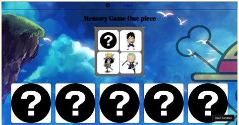 Memory Game One Piece Codesandbox