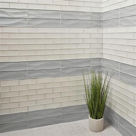 Arizona Tile Dunes Series 3 X 12 Wave Glass Tile Denim Floorzz