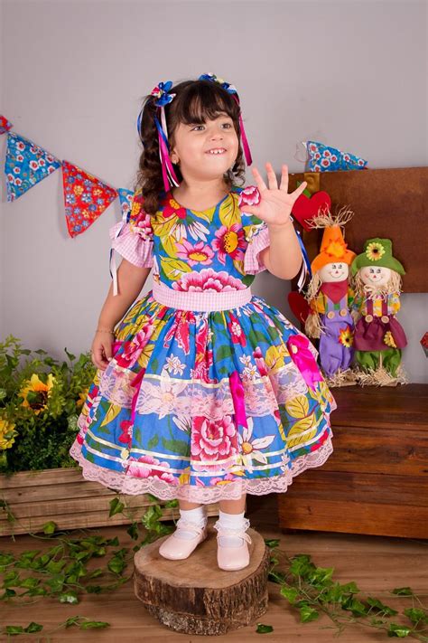 Vestido De Festa Junina Floral Renda Vestidos Para Festa Junina