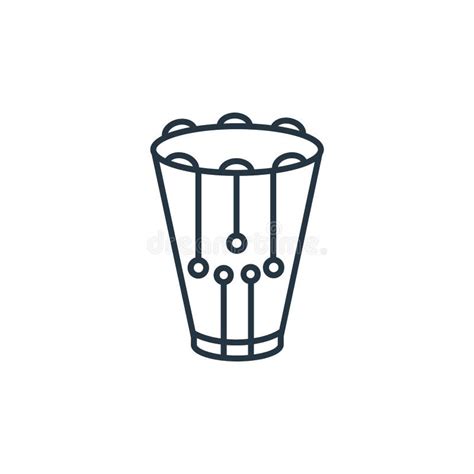 Snare Drum Vector Icon Isolated On White Background Outline Thin Line