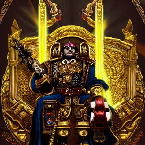 Illustration Of The Emperor On His Golden Throne Stable Diffusion