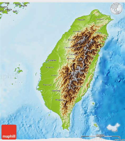 Physical D Map Of Taiwan