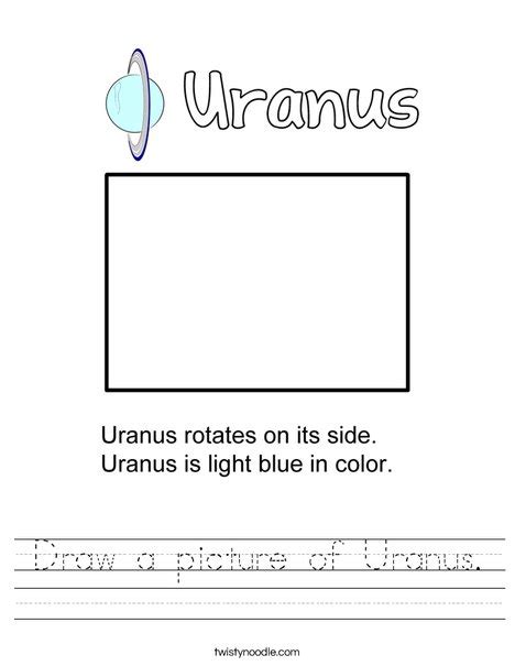 Draw A Picture Of Uranus Worksheet Twisty Noodle