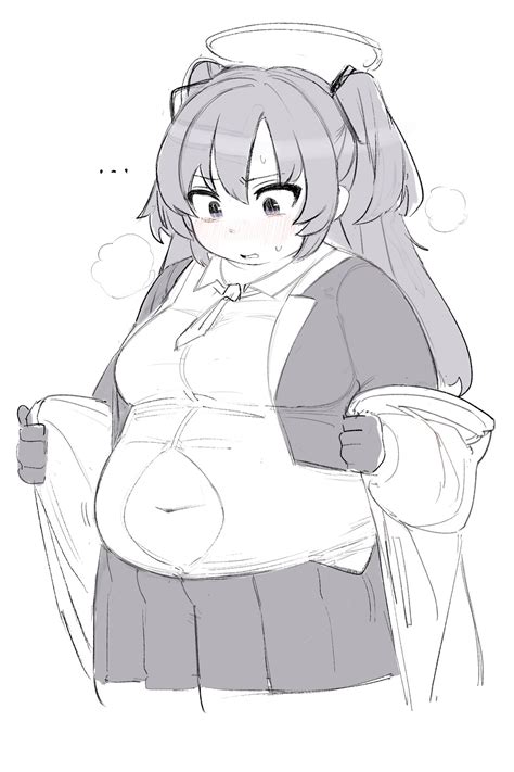 Curveybooru 1girl B45ui Big Belly Chubby Long Hair Navel Overweight