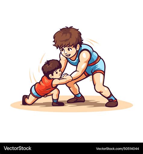 Father And Son Are Playing Tug Of War Royalty Free Vector