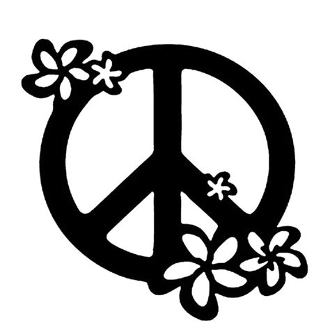 13*13CM Flower Art Graphics Peace Sign Car Sticker Decal Waterproof ...