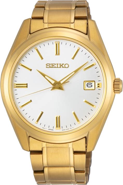 Seiko Men S Essentials Gold Tone Stainless Steel Bracelet Watch 40 2mm