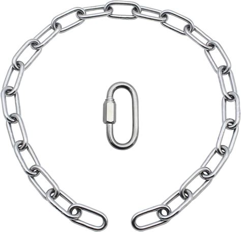 Srunde Edelstahl Kette Rundstahlkette Mit M Kettenglied Karabiner