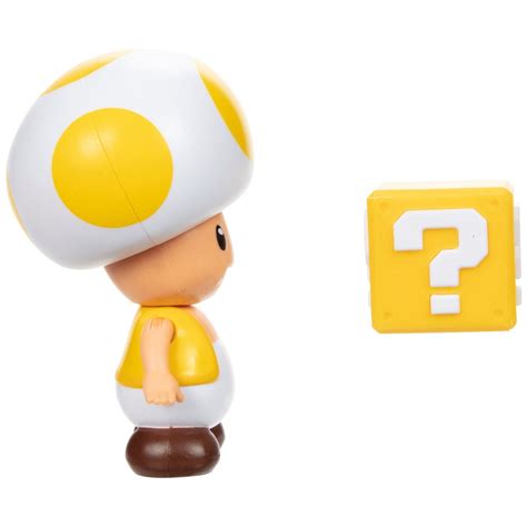 Nintendo Super Mario 10cm Yellow Toad With Question Block Smyths Toys Uk