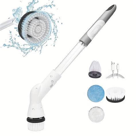 Electric Cleaning Brush Electric Spin Scrubber Long Handle Scrubber