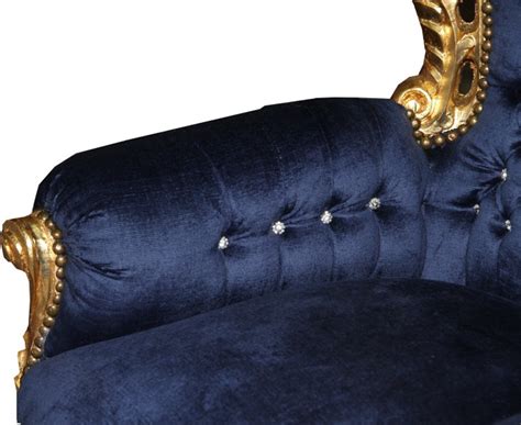 Casa Padrino Barock Sessel King Royalblau Gold Mit Bling Bling