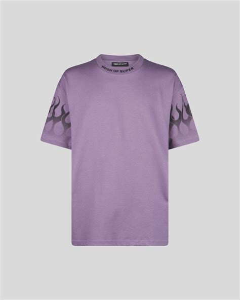 Purple T Shirt With Black Racing Flames Vision Of Super