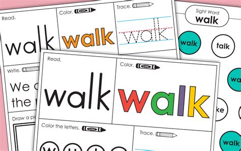 Sight Word: Walk (Worksheets)