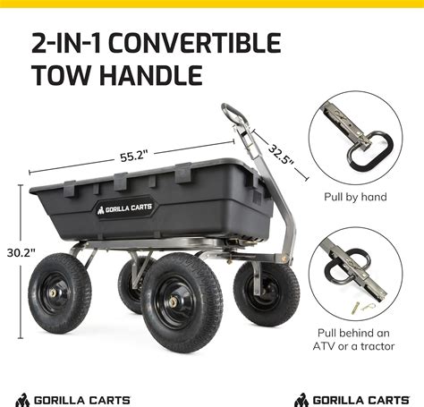 Buy Gorilla Carts Pound Capacity Super Heavy Duty Poly Yard Garden