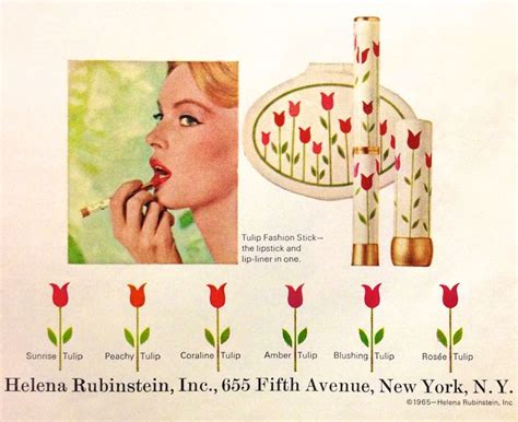 Helena Rubinstein Tulip Fashion Stick Lipstick And Powder Compact Ad