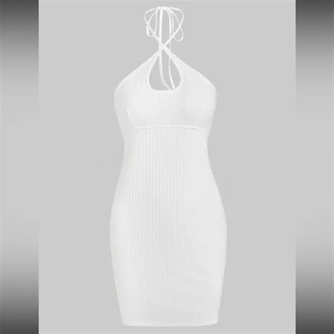 Zaful Dresses Ribbed Halter Keyhole Slinky Dress Poshmark