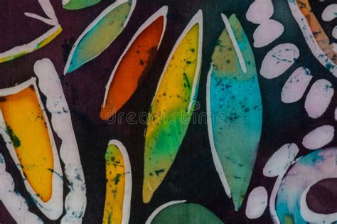 Leaves Fragment Hot Batik Background Texture Stock Image Image Of Green Blue