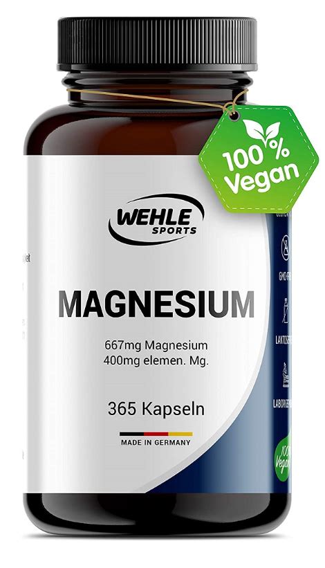 Magnesium 400mg Kapseln Hochdosiert 667mg Je Kapsel