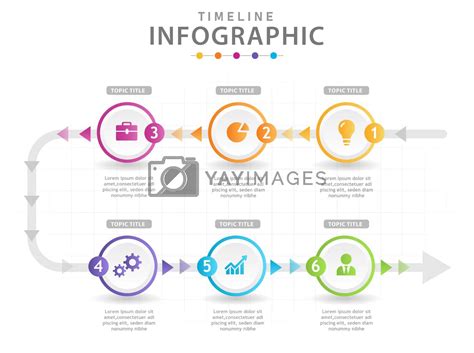 Infographic 6 Steps Modern Timeline Roadmap Diagram With Arrows By Infowizard Vectors