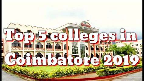 Top Colleges In Coimbatore Youtube