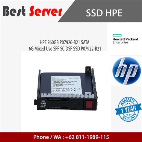 Jual HPE 960GB P07926 B21 SATA 6G Mixed Use SFF SC DSF SSD P07922 B21