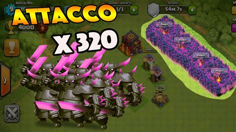 Attacco Con 320 Pekka Clash Of Clans Youtube