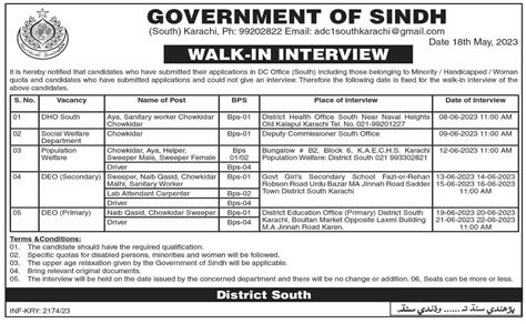 Government Of Sindh Karachi Jobs 2023 2024 Job Advertisement Pakistan