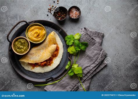 Traditional Indian Dosa Stock Photo Image Of Vegan 202279472