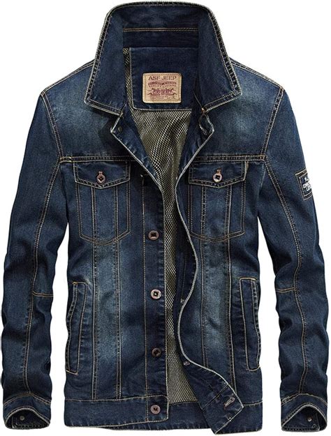 Ea Denim Jacket Autumn Mens Denim Jacket Top Lapel Oversize Coat Man Dunkelblau Uk